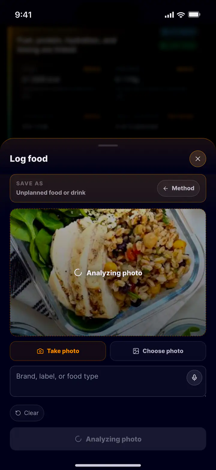 Meal photo scan